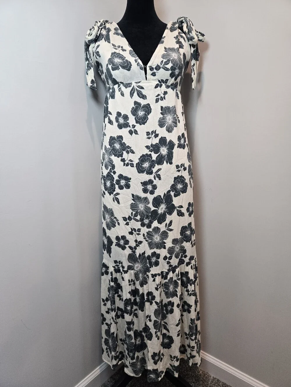 Abercrombie & Fitch Maxi Dress Women's XS Flowers Boho Summer Y2k Cottagecore